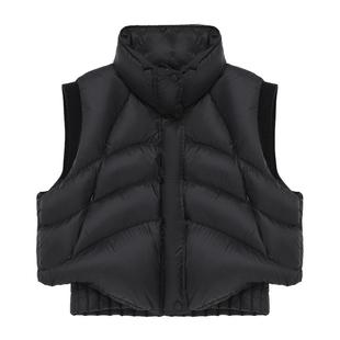 Basic House/百家好轻薄立领羽绒马甲女2025冬季保暖无袖短款外套