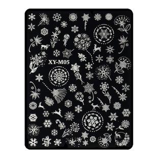 美甲印花小长钢板印版复古雪花花卉波纹花纹蝴蝶可爱卡通转印钢板