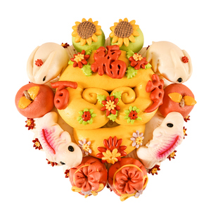 美联升胶东花饽饽男女宝宝百岁馒头周岁百天生日宴馍馍抓周满月礼