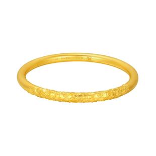 周大生国家宝藏联名|古法黄金手镯足金桃花金镯子手饰送女友妈妈