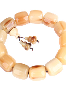 天然白牦牛角手串佛珠