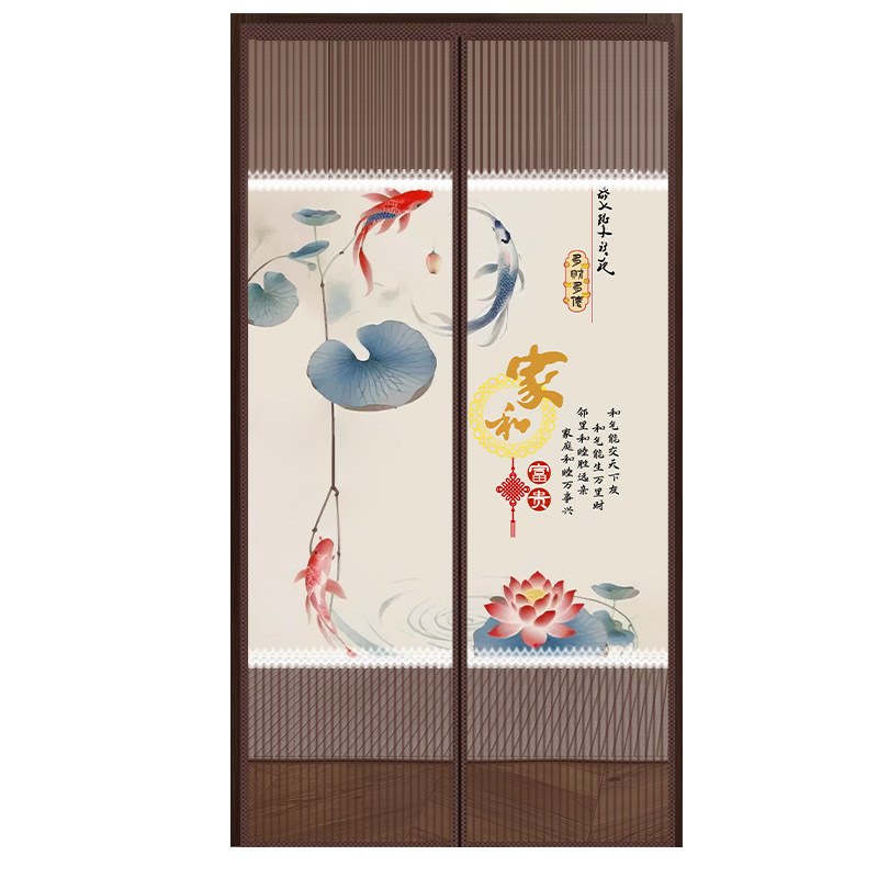 免打孔隐私防蚊中国风纱门隔断帘