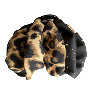 时尚豹纹闪钻抓夹中号云朵泡泡半扎发夹女发量少鲨鱼夹子发卡头饰