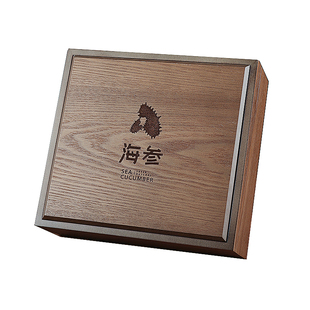 木色记 海参包装盒礼品盒高档油漆木盒500克海参方盒空盒定制新款