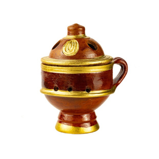 宫贡拉萨烟供西藏线香塔香香粉纯手工土陶土手持香炉香插香盒包邮