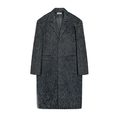 TRENDYWU韩版宽松中长款毛呢大衣