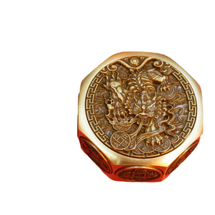 纯黄铜八面转赚钱十方来财解压转转铜手把件貔貅招财进宝魔方摆件