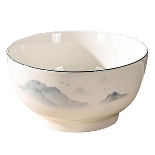 陶瓷碗家用吃饭新款中式乔迁碗盘餐具釉下彩饭碗面碗汤碗菜盘鱼盘