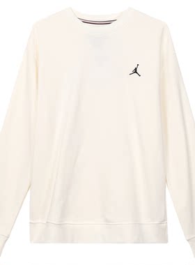耐克Jordan白色卫衣 AJ1图案印花 小logo宽松舒适美式 HF1118-133