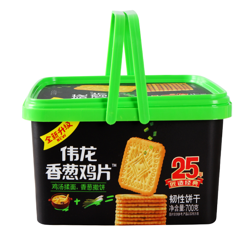 伟龙饼干700g香葱鸡片散装小包装