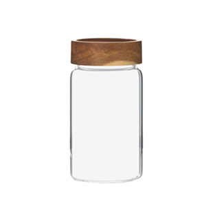 实木托盘咖啡豆密封罐玻璃储物罐陈皮茶叶罐展会香料分装展示罐子