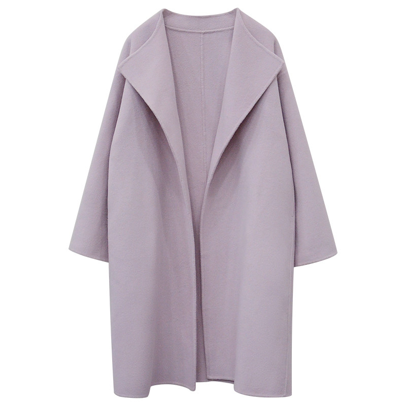 一三良品小个子 温柔气质的大衣呀！宽松手工羊毛双面呢外套长款