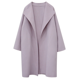 一三良品小个子 温柔气质的大衣呀!宽松手工羊毛双面呢外套长款