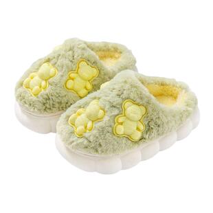 防滑儿童棉拖鞋男女童亲子可爱卡通加厚冬季室内宝宝居家毛毛拖鞋
