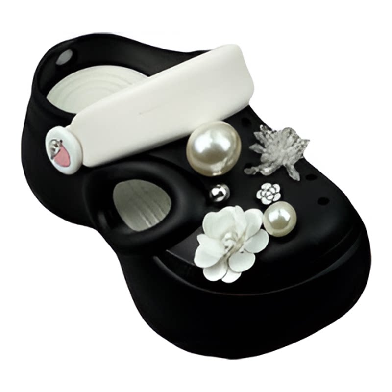 欧洲站珍珠花厚底增高包头洞洞鞋