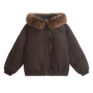 【25年冬】UNIFREEPLUS大码韩系工装羽绒服90鸭绒毛领防风外套