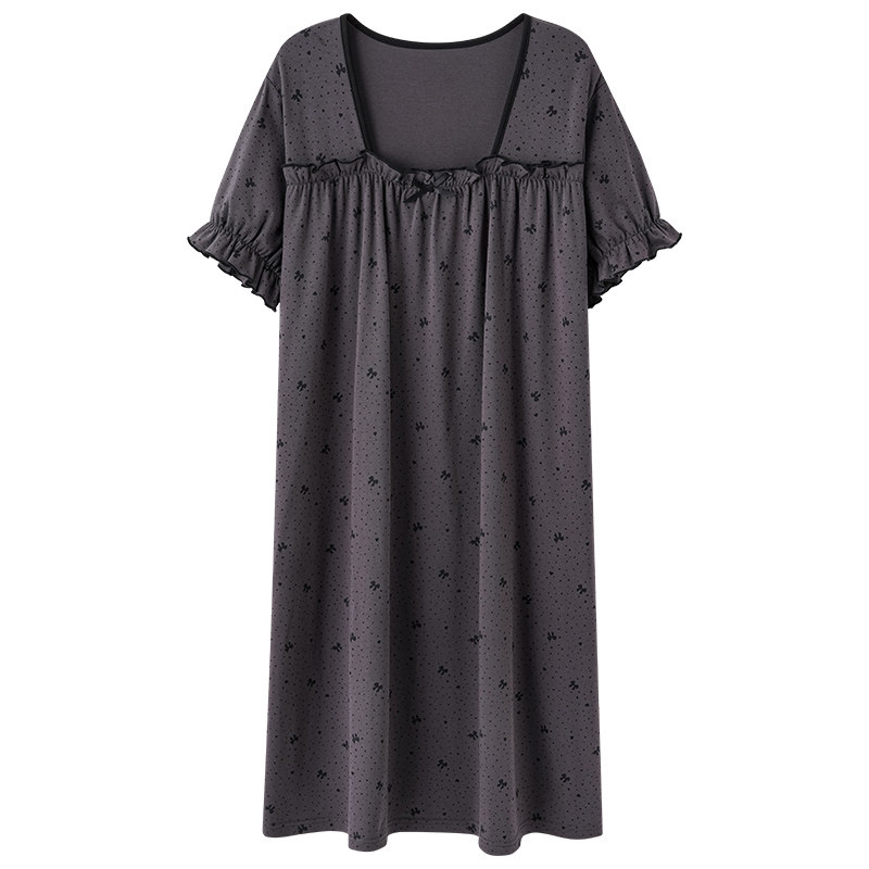 睡衣女士夏季中款睡裙家居服短袖