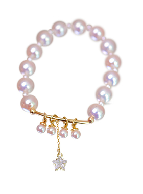 人造天女伴彩日本akoya珍珠手链