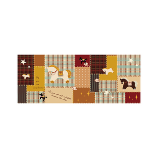 拼贴小马沙发巾四季通用新年牛奶毛绒 ins风全包沙发盖布套罩巾