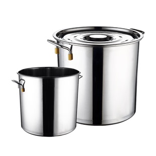 不锈钢桶大桶圆桶带盖商用水桶吊桶汤桶卤肉桶特厚加厚汤锅定制