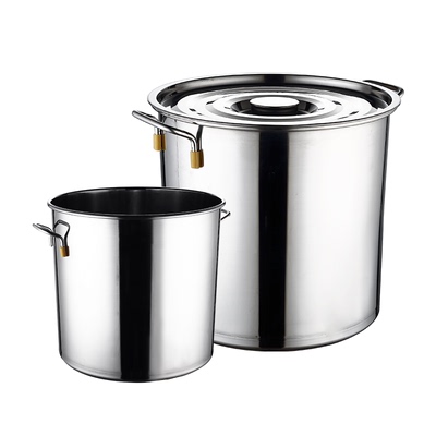 不锈钢桶大桶圆桶带盖商用水桶吊桶汤桶卤肉桶特厚加厚汤锅定制