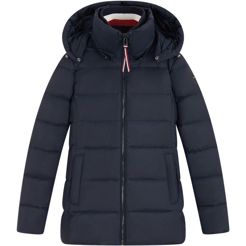 Tommy女装刺绣绗缝连帽羽绒服
