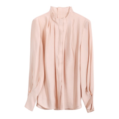 OFFIY高级气质柔粉色衬衫新款