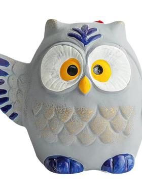 濑户烧书房猫头鹰摆件粗陶祝福