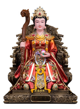 玉帝王母九龙椅树脂供奉神像摆件