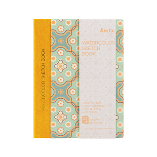 Arrtx阿泰诗全棉水彩本300g细纹20页钢笔淡彩彩铅加厚硬壳本手绘动漫无酸手账水彩本
