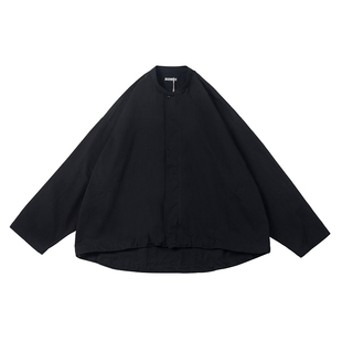 NOEARS复古黑色廓形小立领外套男宽松痞帅潮工装夹克薄款秋冬防风