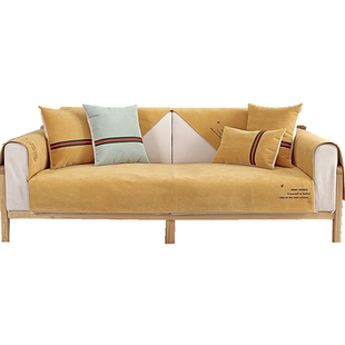 沙发垫防水防滑宠物隔尿四季通用蓝色可机洗简约真皮布艺全包套罩