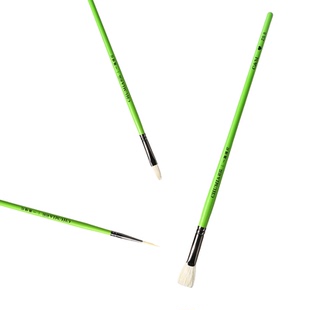 一路绿灯水粉笔单支色彩美术生专用小号丙烯画笔油画笔专业扇形笔刷子勾线笔平头水洗猪鬃水彩刷子初描旗舰店