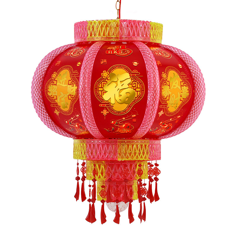 灯笼新款2026年led七彩旋转彩灯大门口一对阳台过年新年红灯笼