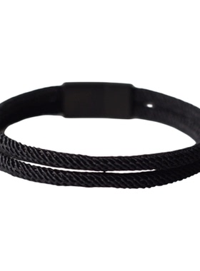 国风简约款不锈钢扣手工编织手绳