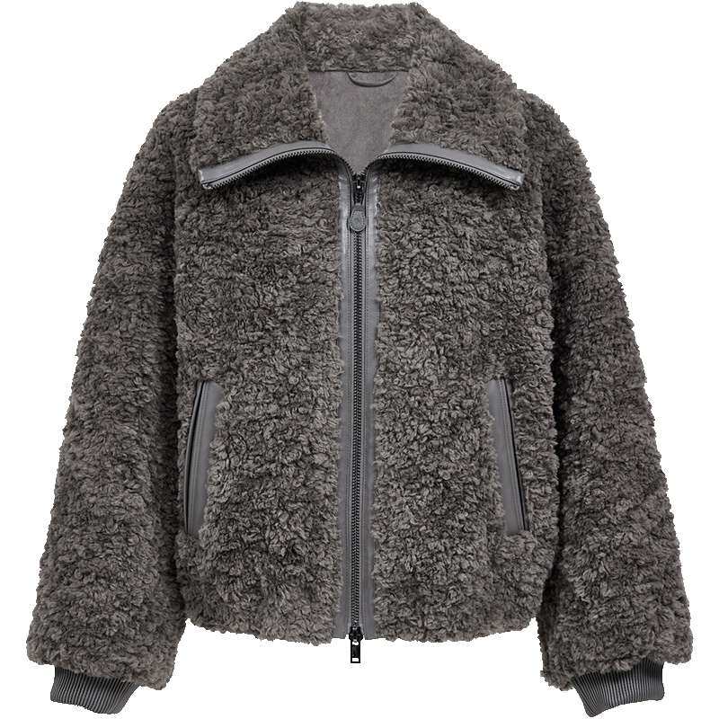 ONLYPU包边仿羊羔毛仿皮草棉服