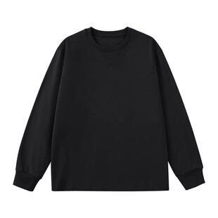 回力长袖t恤男2026新款黑色高级感青少年内搭宽松正肩纯棉打底衫Y