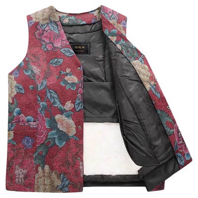 羊剪绒皮毛一体内胆冬季保暖防风防寒妈妈奶奶装真皮真毛内胆马甲