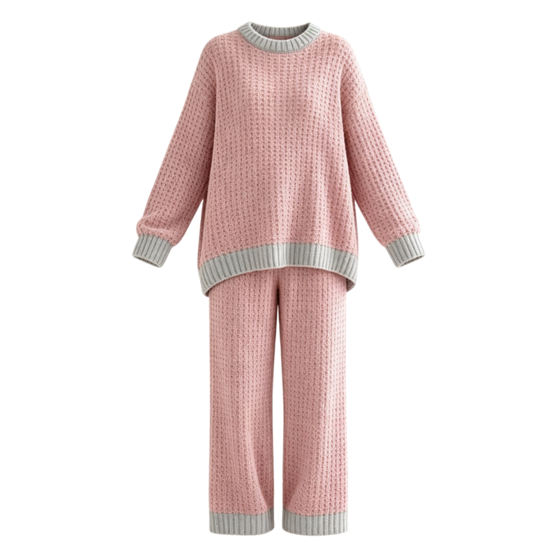 素舒尔女秋冬季半边绒家居服套装