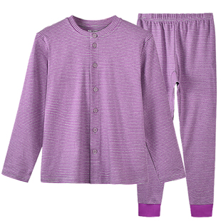 老年人秋衣秋裤女套装秋冬中老年开衫保暖内衣纯棉老人妈妈棉毛衫