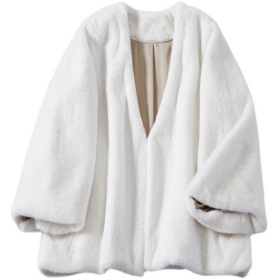 清仓 安暖秋冬复古民国风短款外套仿真水貂毛皮草旗袍女外搭开衫