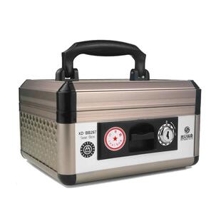 印章收纳盒 便携式公章盒 手提带锁盒装印鉴章管理铝合金印章箱带锁公司财务印章盒密码盒子多功能整理盒