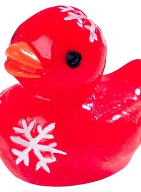 迷你雪花小鸭子树脂装饰造景摆件