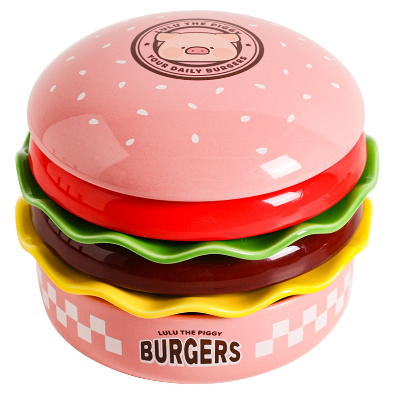 川岛屋&lulu猪联名 汉堡包餐具套装盘子餐盘碗碟套组生日乔迁礼物