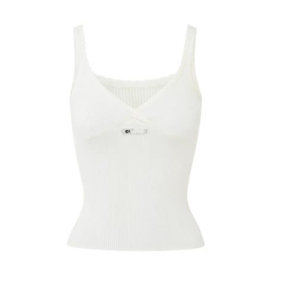 性感V领针织吊带女辣妹纯色上衣