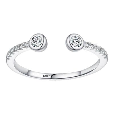 培育钻石叠戴钻戒指925纯银指环