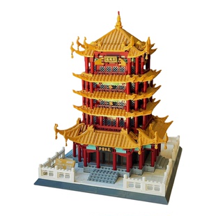 黄鹤楼积木古风建筑拼装高难度巨大型拼图地狱级玩具模型男女孩子