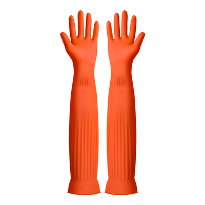 云蕾橡胶植绒手套加长加厚