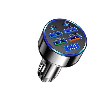 充电迅速车载充电器超级快充汽车点烟器一分六转换车充USB多