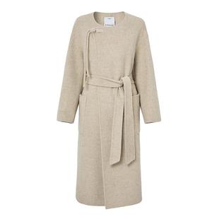 恩瑞妮2025年冬新款简约风中长款羊毛大衣女双面呢外套轻熟老钱风